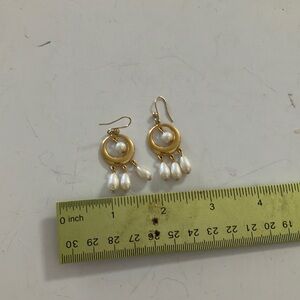 FINAL MARKDOWN Elegant Gold tone and White Pearl Drop Earrings